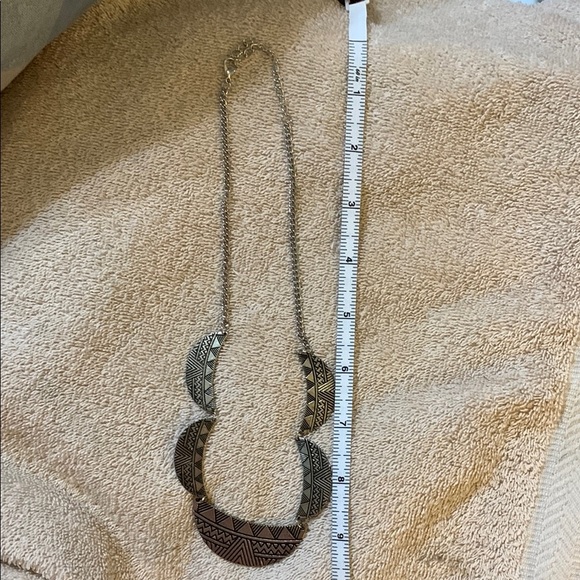 Geometric Silver Necklace NWOT - Picture 3 of 3